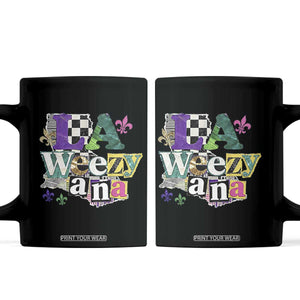 Colorful La-Weezi-ana Mardi Gras Louisiana Pride Coffee Mug Funky Carnival Vibes TS02 Black Print Your Wear