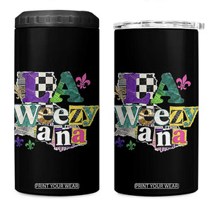 Colorful La-Weezi-ana Mardi Gras Louisiana Pride 4 in 1 Can Cooler Tumbler Funky Carnival Vibes TS02 One Size: 16 oz Black Print Your Wear