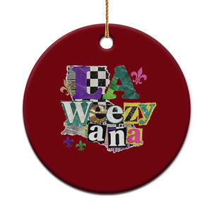 Colorful La-Weezi-ana Mardi Gras Louisiana Pride Ceramic Ornament Funky Carnival Vibes TS02 1pc Red Print Your Wear