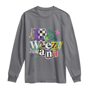 Colorful La-Weezi-ana Mardi Gras Louisiana Pride Long Sleeve Shirt Funky Carnival Vibes TS02 Charcoal Print Your Wear