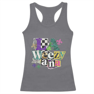 Colorful La-Weezi-ana Mardi Gras Louisiana Pride Racerback Tank Top Funky Carnival Vibes TS02 Charcoal Print Your Wear