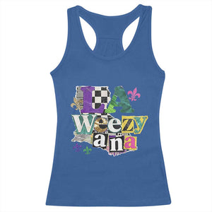 Colorful La-Weezi-ana Mardi Gras Louisiana Pride Racerback Tank Top Funky Carnival Vibes TS02 Royal Blue Print Your Wear