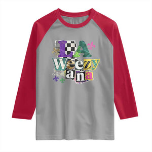 Colorful La-Weezi-ana Mardi Gras Louisiana Pride Raglan Shirt Funky Carnival Vibes TS02 Sport Gray Red Print Your Wear