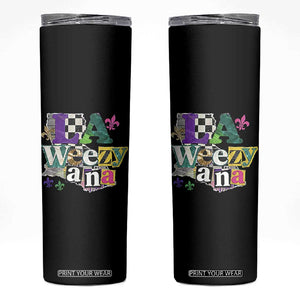 Colorful La-Weezi-ana Mardi Gras Louisiana Pride Skinny Tumbler Funky Carnival Vibes TS02 Black Print Your Wear