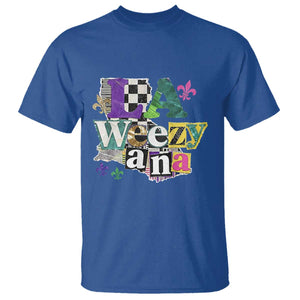 Colorful La-Weezi-ana Mardi Gras Louisiana Pride T Shirt Funky Carnival Vibes TS02 Royal Blue Print Your Wear