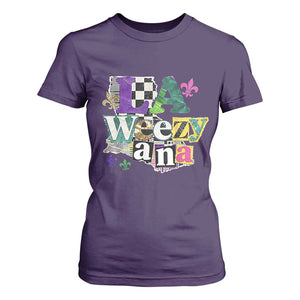 Colorful La-Weezi-ana Mardi Gras Louisiana Pride T Shirt For Women Funky Carnival Vibes TS02 Purple Print Your Wear
