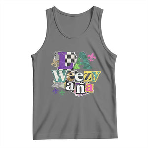 Colorful La-Weezi-ana Mardi Gras Louisiana Pride Tank Top Funky Carnival Vibes TS02 Black Heather Print Your Wear