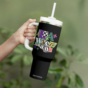 Colorful La-Weezi-ana Mardi Gras Louisiana Pride Tumbler With Handle Funky Carnival Vibes TS02 Print Your Wear