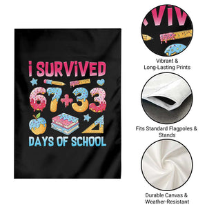 I Survived 67 Plus 33 100 Days of School Garden Flag Six Seven Meme Colorful Math Humor TS02 Print Your Wear