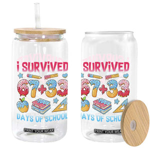 I Survived 67 Plus 33 100 Days of School Glass Can Six Seven Meme Colorful Math Humor TS02 Print Your Wear