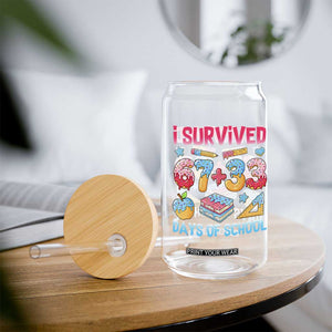 I Survived 67 Plus 33 100 Days of School Glass Can Six Seven Meme Colorful Math Humor TS02 Print Your Wear