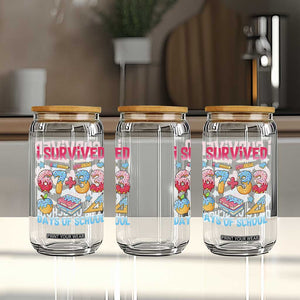 I Survived 67 Plus 33 100 Days of School Glass Can Six Seven Meme Colorful Math Humor TS02 Print Your Wear