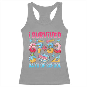 I Survived 67 Plus 33 100 Days of School Racerback Tank Top Six Seven Meme Colorful Math Humor TS02 Sport Gray Print Your Wear