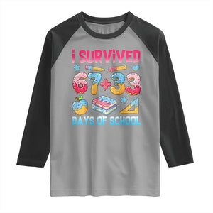 I Survived 67 Plus 33 100 Days of School Raglan Shirt Six Seven Meme Colorful Math Humor TS02 Sport Gray Black Print Your Wear