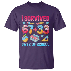 I Survived 67 Plus 33 100 Days of School T Shirt Six Seven Meme Colorful Math Humor TS02 Purple Print Your Wear