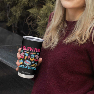 I Survived 67 Plus 33 100 Days of School Tumbler Cup Six Seven Meme Colorful Math Humor TS02 Print Your Wear