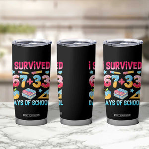 I Survived 67 Plus 33 100 Days of School Tumbler Cup Six Seven Meme Colorful Math Humor TS02 Print Your Wear