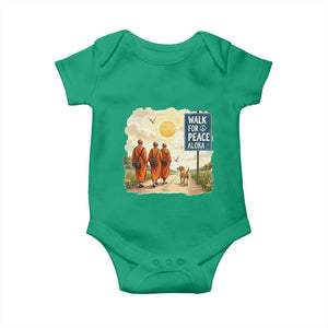 Walk For Peace Aloka the Dog and Monks Baby Onesie TS02 Irish Green Print Your Wear