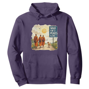 Walk For Peace Aloka the Dog and Monks Hoodie TS02 Purple Print Your Wear