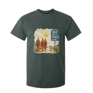Walk For Peace Aloka the Dog and Monks T Shirt For Kid TS02 Dark Forest Green Print Your Wear