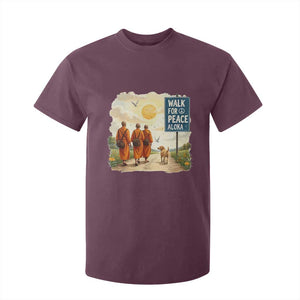Walk For Peace Aloka the Dog and Monks T Shirt For Kid TS02 Maroon Print Your Wear