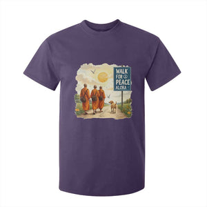 Walk For Peace Aloka the Dog and Monks T Shirt For Kid TS02 Purple Print Your Wear