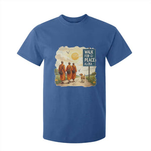 Walk For Peace Aloka the Dog and Monks T Shirt For Kid TS02 Royal Blue Print Your Wear