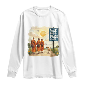 Walk For Peace Aloka the Dog and Monks Long Sleeve Shirt TS02 White Print Your Wear