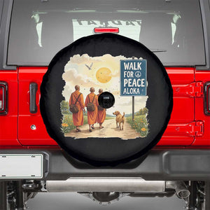 Walk For Peace Aloka the Dog and Monks Spare Tire Cover TS02 Black Print Your Wear