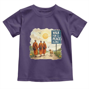 Walk For Peace Aloka the Dog and Monks Toddler T Shirt TS02 Purple Print Your Wear
