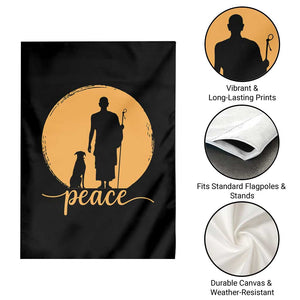 Monk and Dog Silhouette Peace Garden Flag Spiritual Walk for Peace Sunset TS02 Print Your Wear