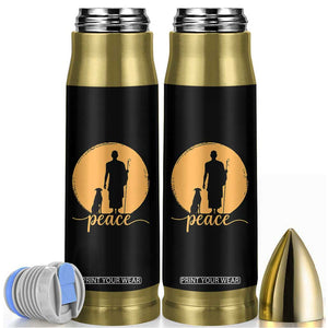 Monk and Dog Silhouette Peace Bullet Tumbler Spiritual Walk for Peace Sunset TS02 Black Print Your Wear