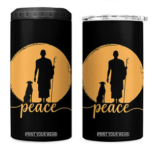 Monk and Dog Silhouette Peace 4 in 1 Can Cooler Tumbler Spiritual Walk for Peace Sunset TS02 One Size: 16 oz Black Print Your Wear