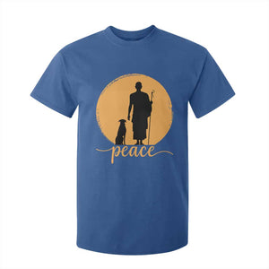 Monk and Dog Silhouette Peace T Shirt For Kid Spiritual Walk for Peace Sunset TS02 Royal Blue Print Your Wear