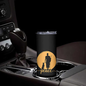 Monk and Dog Silhouette Peace Skinny Tumbler Spiritual Walk for Peace Sunset TS02 Print Your Wear