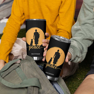 Monk and Dog Silhouette Peace Tumbler Cup Spiritual Walk for Peace Sunset TS02 Print Your Wear