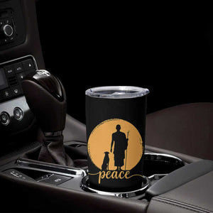 Monk and Dog Silhouette Peace Tumbler Cup Spiritual Walk for Peace Sunset TS02 Print Your Wear