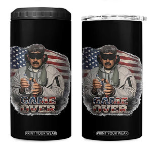 Game Over Maduro Dictator 4 in 1 Can Cooler Tumbler Political Justice American Flag Politics Satire TS02 One Size: 16 oz Black Print Your Wear