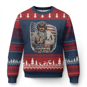 Game Over Maduro Dictator Ugly Christmas Sweater Political Justice American Flag Politics Satire TS02 Navy Red Print Your Wear
