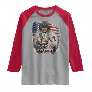 Game Over Maduro Dictator Raglan Shirt Political Justice American Flag Politics Satire TS02 Sport Gray Red Print Your Wear