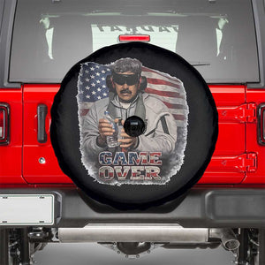 Game Over Maduro Dictator Spare Tire Cover Political Justice American Flag Politics Satire TS02 Black Print Your Wear