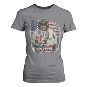 Game Over Maduro Dictator T Shirt For Women Political Justice American Flag Politics Satire TS02 Charcoal Print Your Wear
