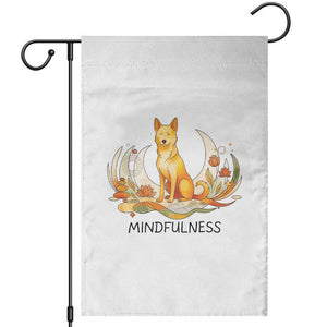 Mindful Aloka the Dog Mindfulness Garden Flag Zen Lotus Spiritual Calm TS02 White Print Your Wear