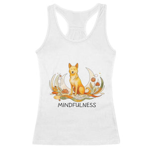 Mindful Aloka the Dog Mindfulness Racerback Tank Top Zen Lotus Spiritual Calm TS02 White Print Your Wear