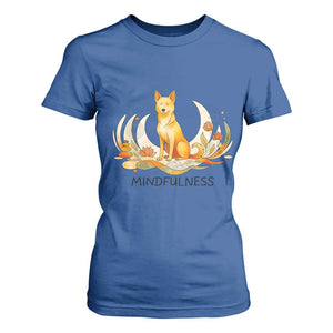 Mindful Aloka the Dog Mindfulness T Shirt For Women Zen Lotus Spiritual Calm TS02 Royal Blue Print Your Wear