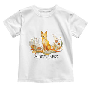 Mindful Aloka the Dog Mindfulness Toddler T Shirt Zen Lotus Spiritual Calm TS02 White Print Your Wear