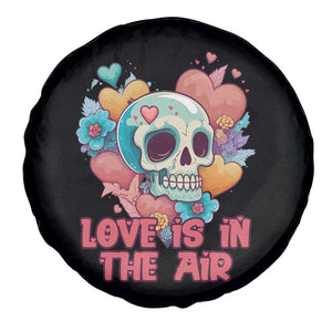 Floral Skull Spare Tire Cover Funny Love In The Air Floral Skull Anti Valentines Day TS02 Print Your Wear