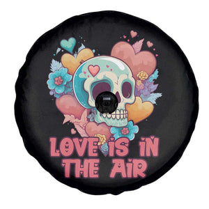 Floral Skull Spare Tire Cover Funny Love In The Air Floral Skull Anti Valentines Day TS02 Print Your Wear