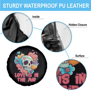 Floral Skull Spare Tire Cover Funny Love In The Air Floral Skull Anti Valentines Day TS02 Print Your Wear