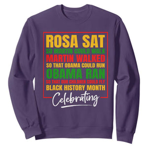 Black History Month Sweatshirt Rosa Sat So Martin Walk Obama Run TS02 Purple Printyourwear